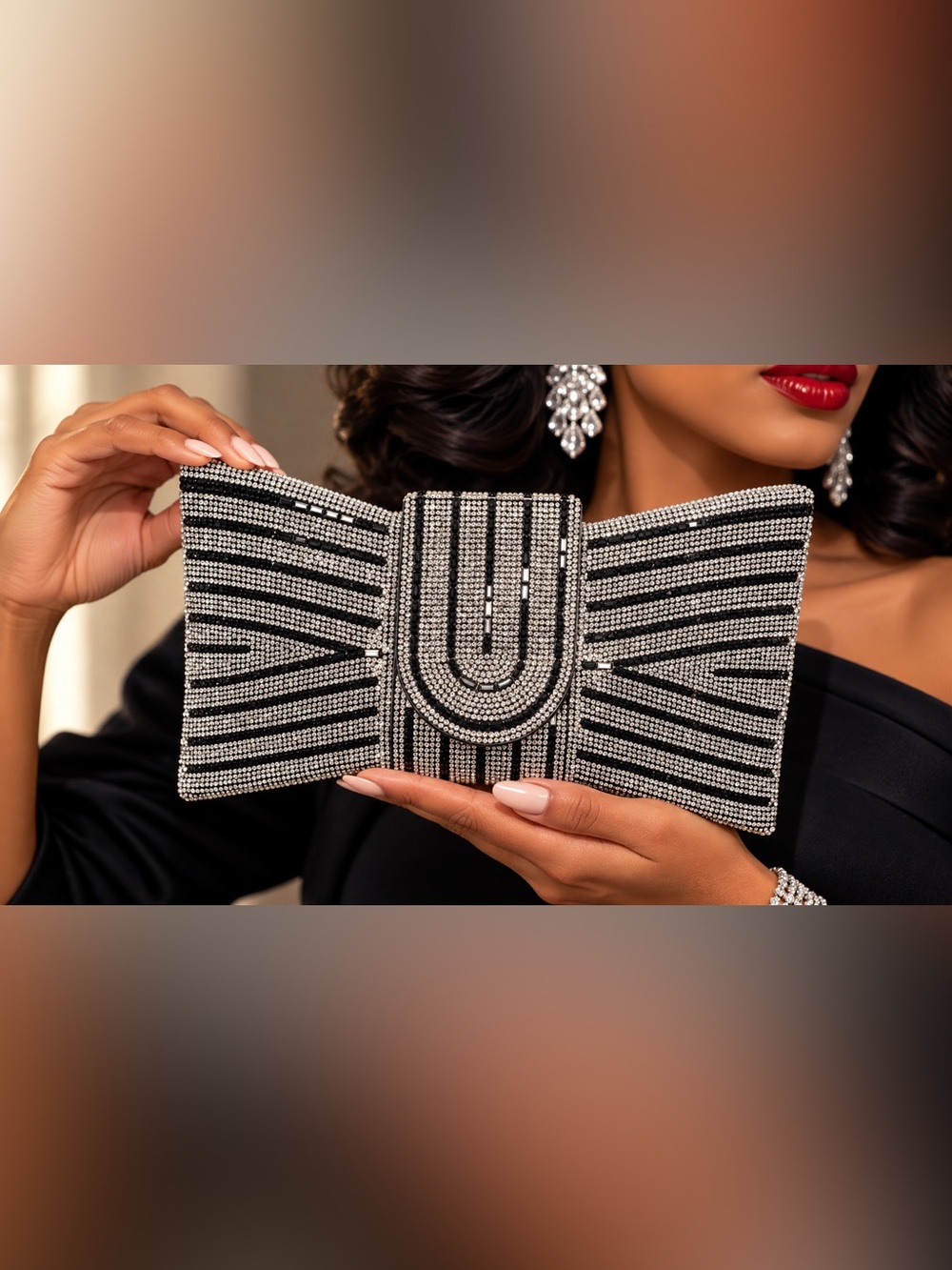 Rhinestone Bow tie Clutch